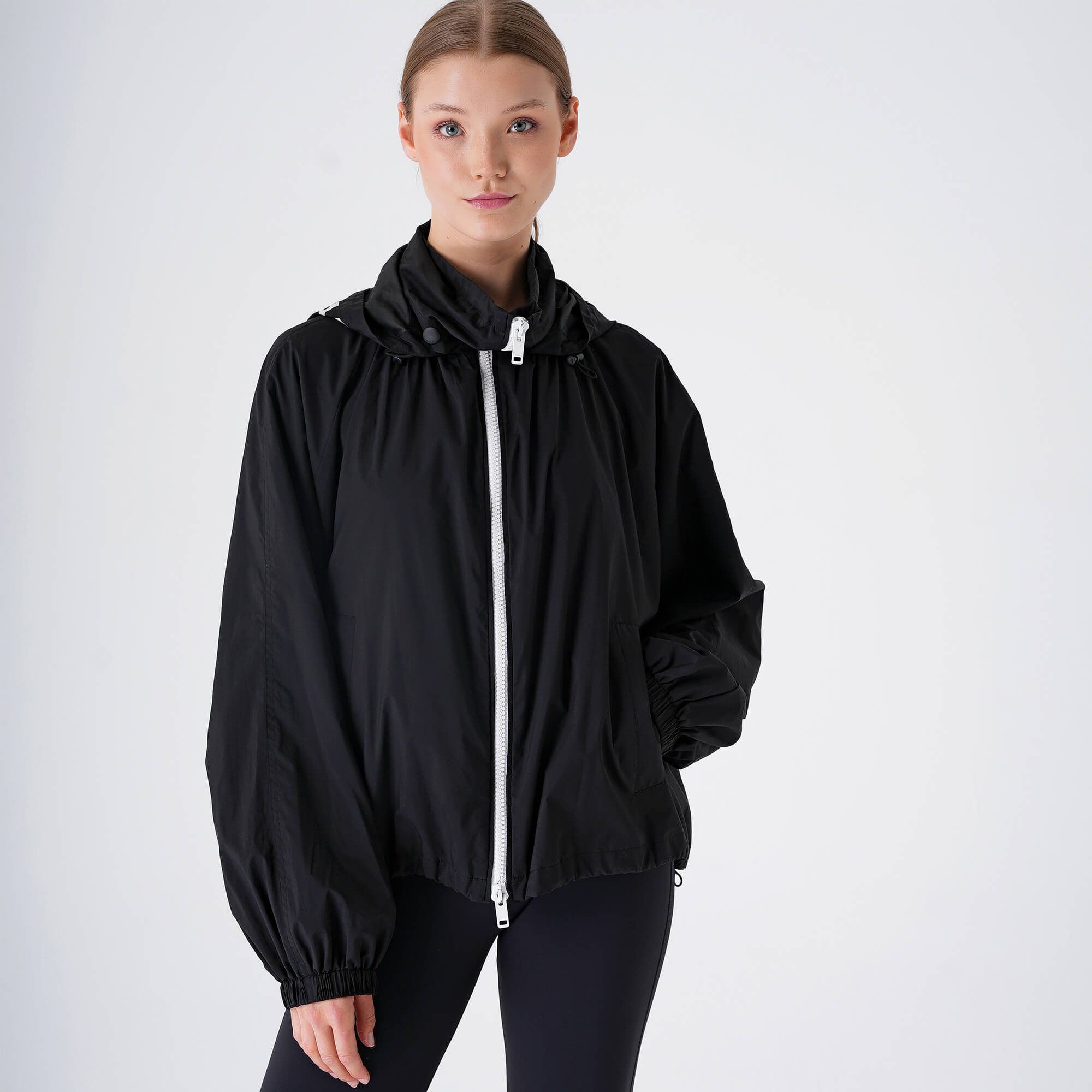 Givenchy - Black&White Zıp Hoodie Raincoat